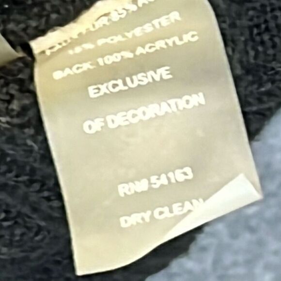 CALVIN KLEIN Women’s Faux Fur Sweater Vest Buckle Front Black Sz Small festival - Picture 10 of 15